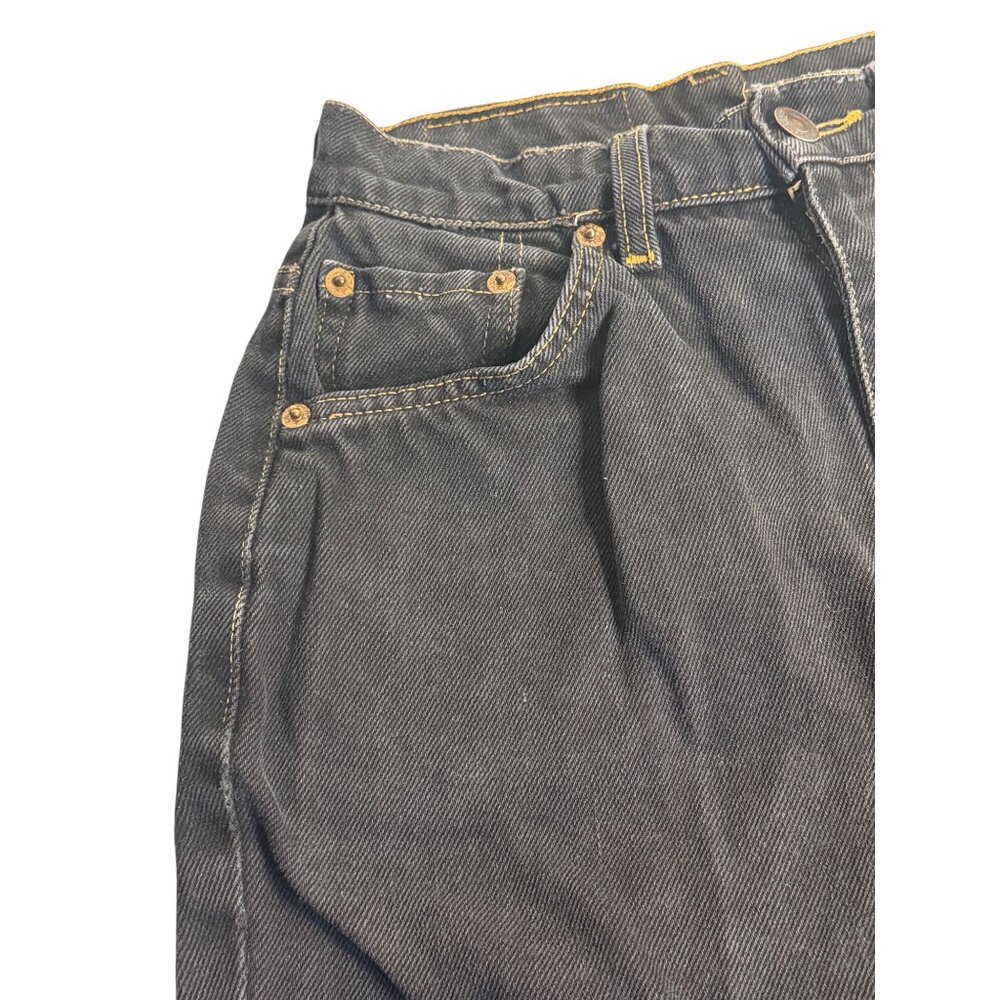 VTG LEVIS 509 28x34 Womens Black High Waisted Mom Denim Jeans Classic Streetwear - Picture 4 of 10